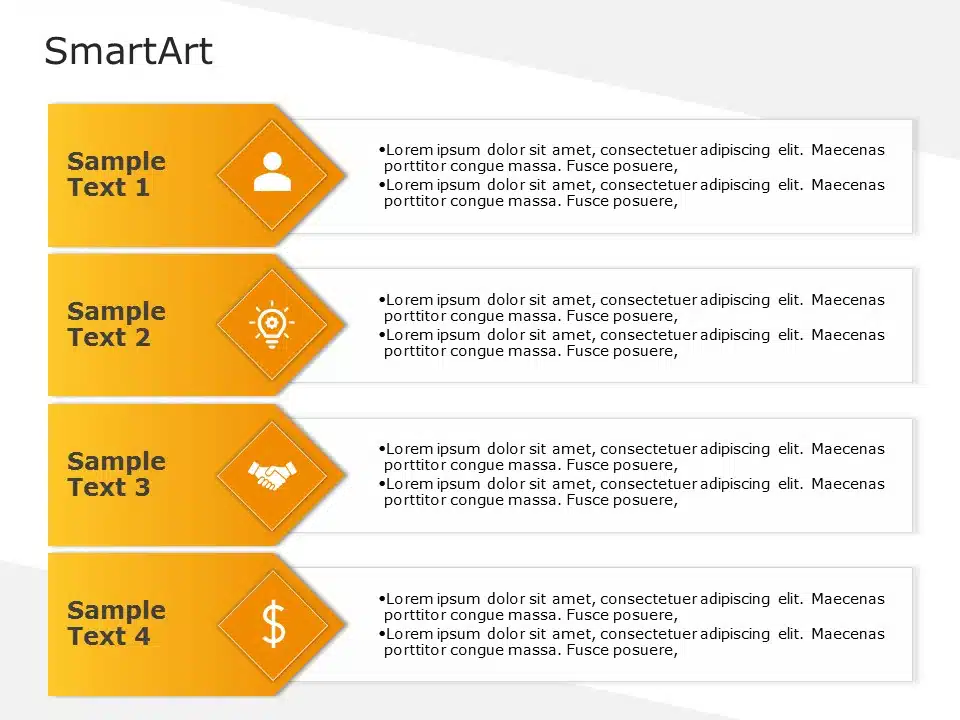 SmartArt List Vertical Block 4 Steps & Google Slides Theme