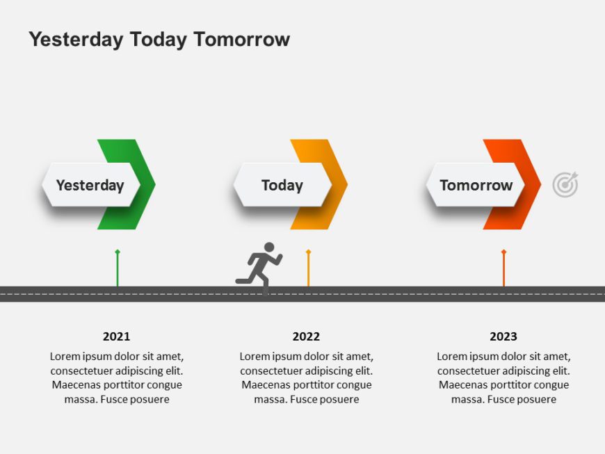 Yesterday Vs Today Vs Tomorrow PowerPoint Template