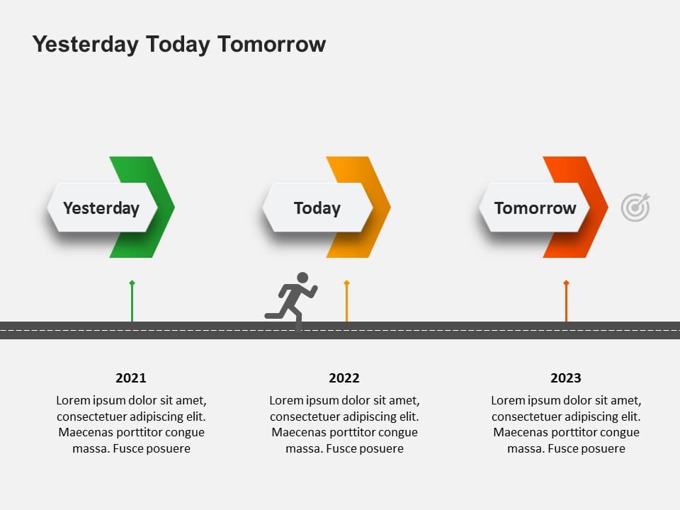 Yesterday Vs Today Vs Tomorrow PowerPoint Template