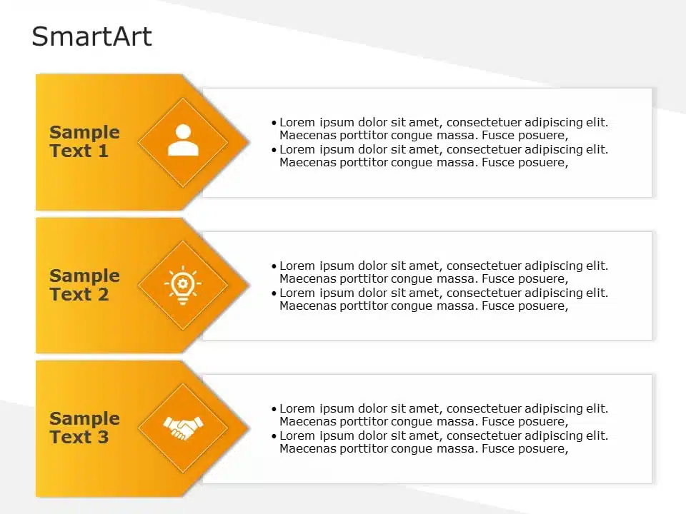 SmartArt List Vertical Block 3 Steps & Google Slides Theme