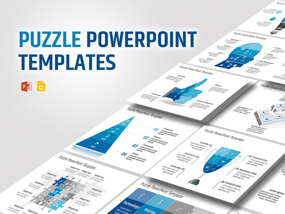 Puzzle Templates Collection For PowerPoint Google Slides