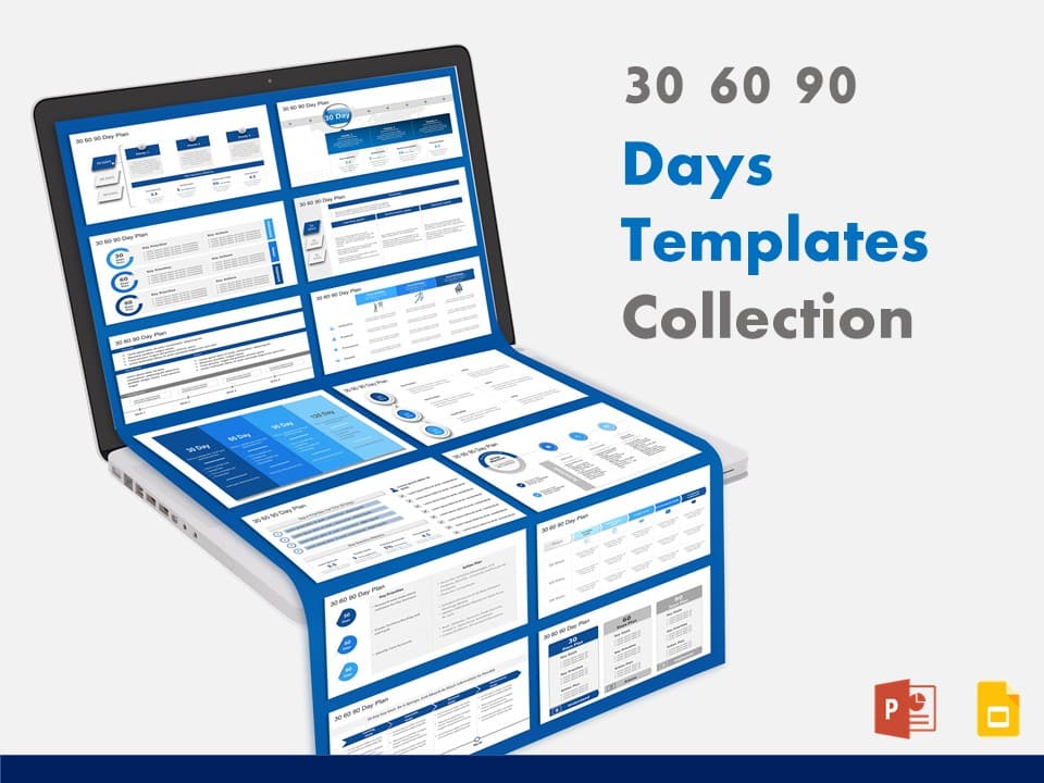 30 60 90 Day Plan Collection for PowerPoint & Google Slides Templates Themes