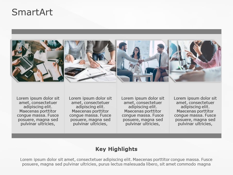 SmartArt Picture Picture Style 4 Steps & Google Slides Theme