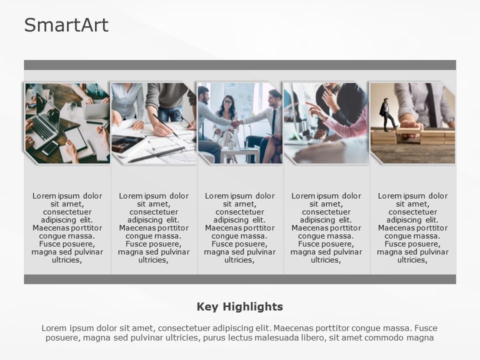 SmartArt Picture Picture Style 5 Steps & Google Slides Theme