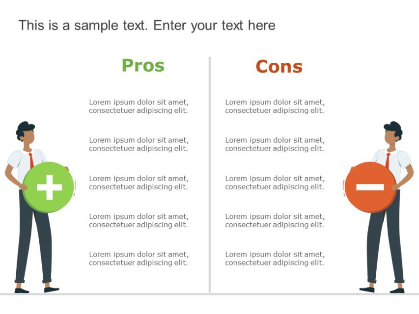 Free Pros And Cons 3 PowerPoint Template | SlideUpLift