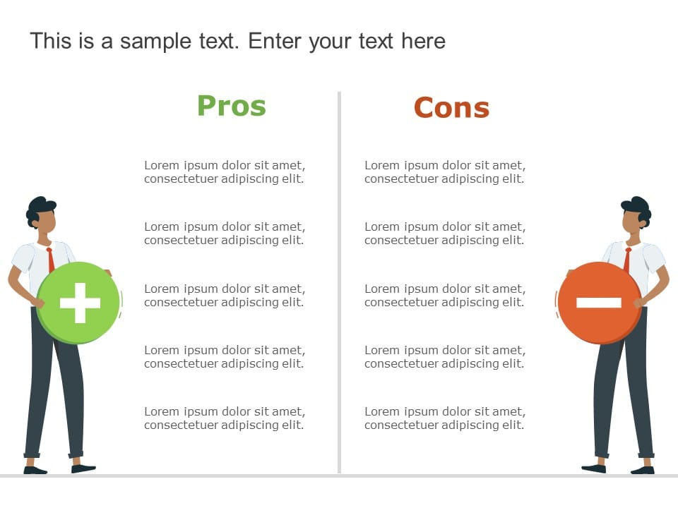 Free Pros And Cons 3 PowerPoint Template