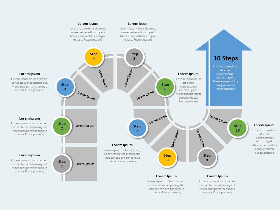 10 Steps Roadmap PowerPoint Template & Google Slides Theme