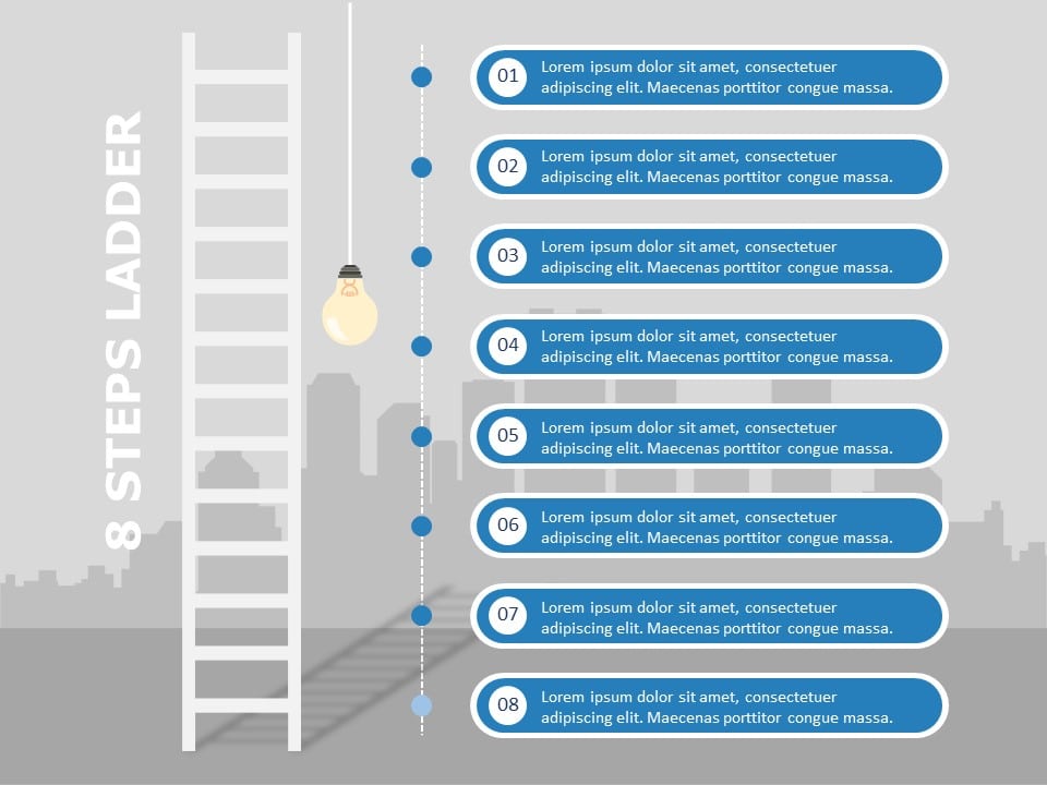 8 Steps Ladder PowerPoint Template