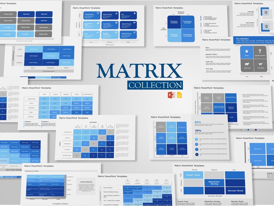 Text Matrix Powerpoint Matrix Template Collection for PowerPoint and Google Slides