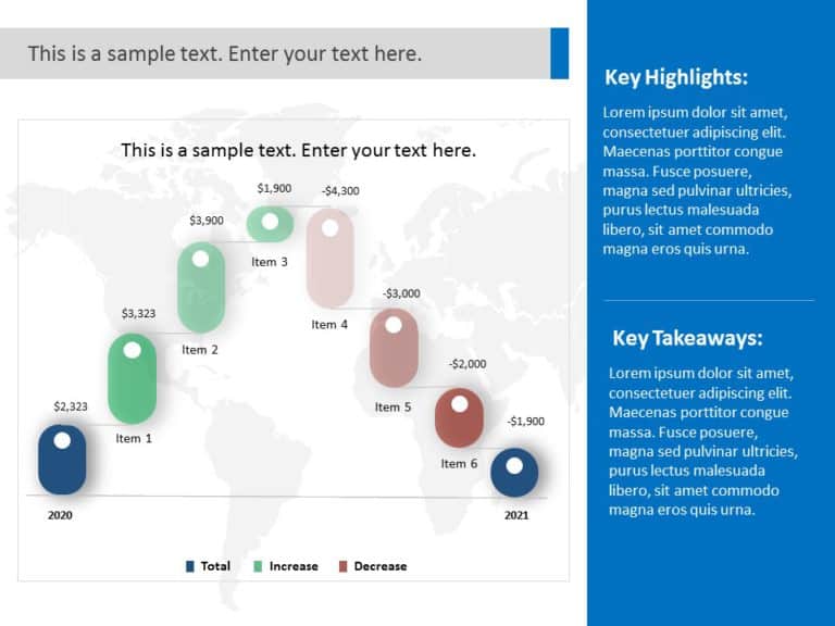 Waterfall Chart for Growth PowerPoint Template & Google Slides Theme 1