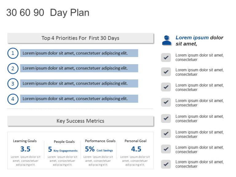 30 60 90 Day Plan Collection for PowerPoint & Google Slides Templates Theme 26