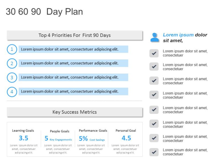 30 60 90 Day Plan Collection for PowerPoint & Google Slides Templates Theme 28