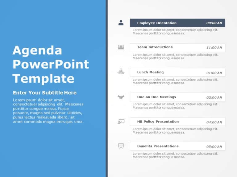 Agenda Templates Collection for PowerPoint & Google Slides Theme 3