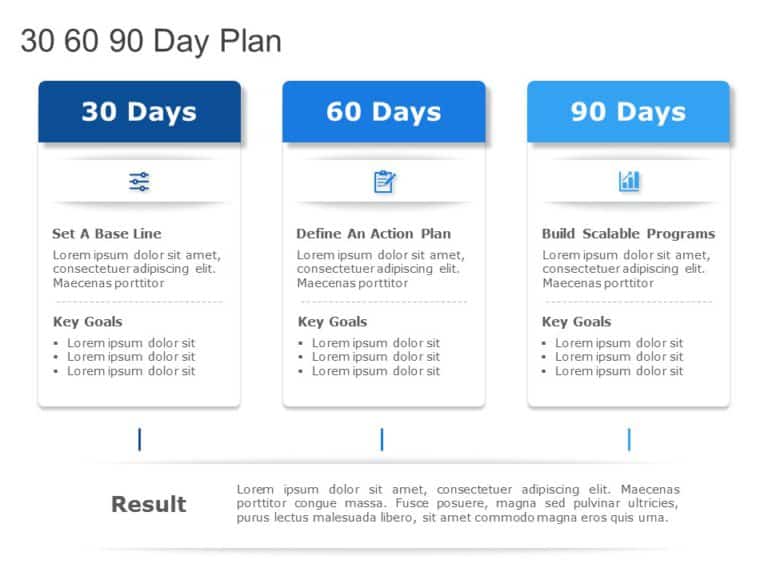 30 60 90 Day Plan Collection for PowerPoint & Google Slides Templates Theme 44