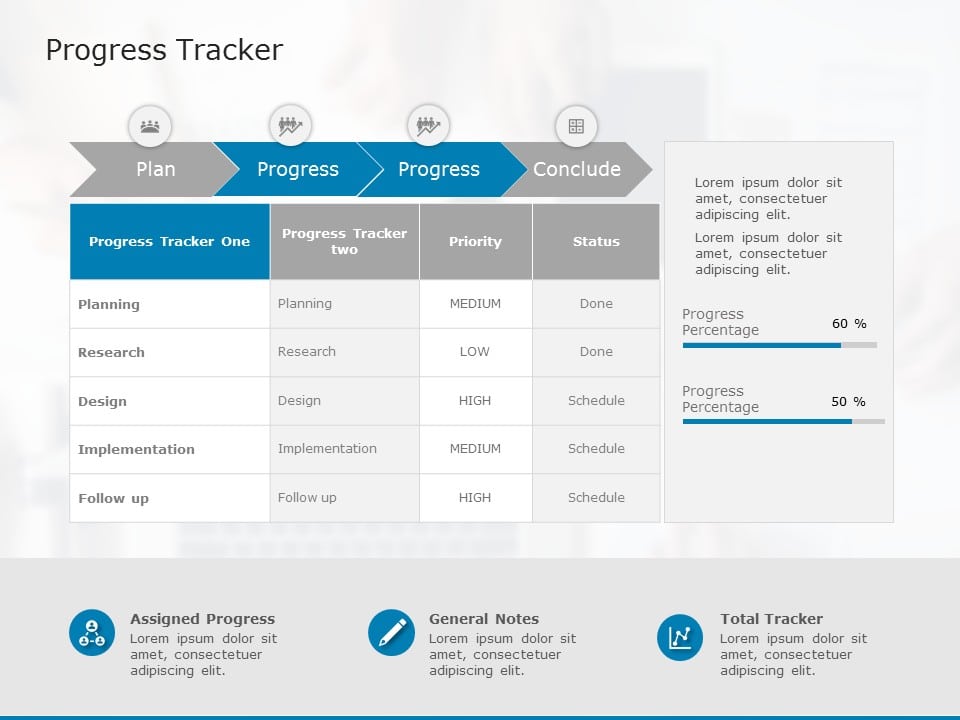 Tracking Progress PowerPoint Template & Google Slides Theme