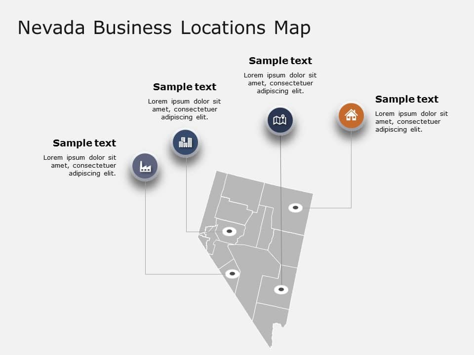 Nevada Map 2 PowerPoint Template