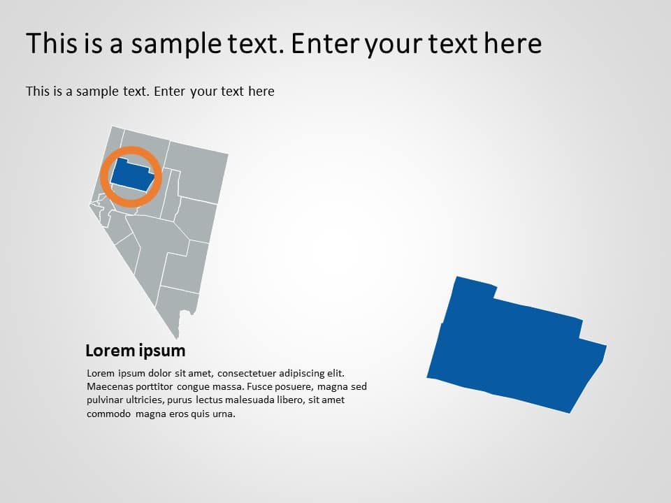 Nevada Map 3 PowerPoint Template
