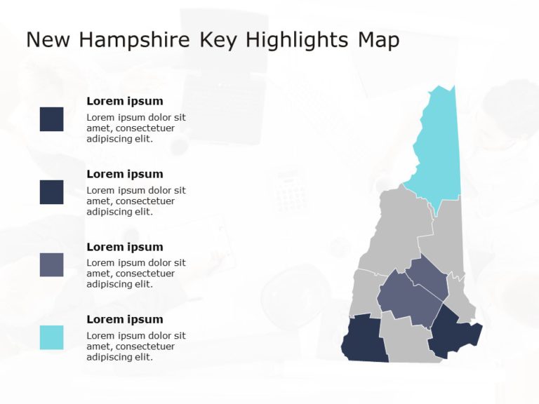 New Hampshire Map 4 PowerPoint Template & Google Slides Theme