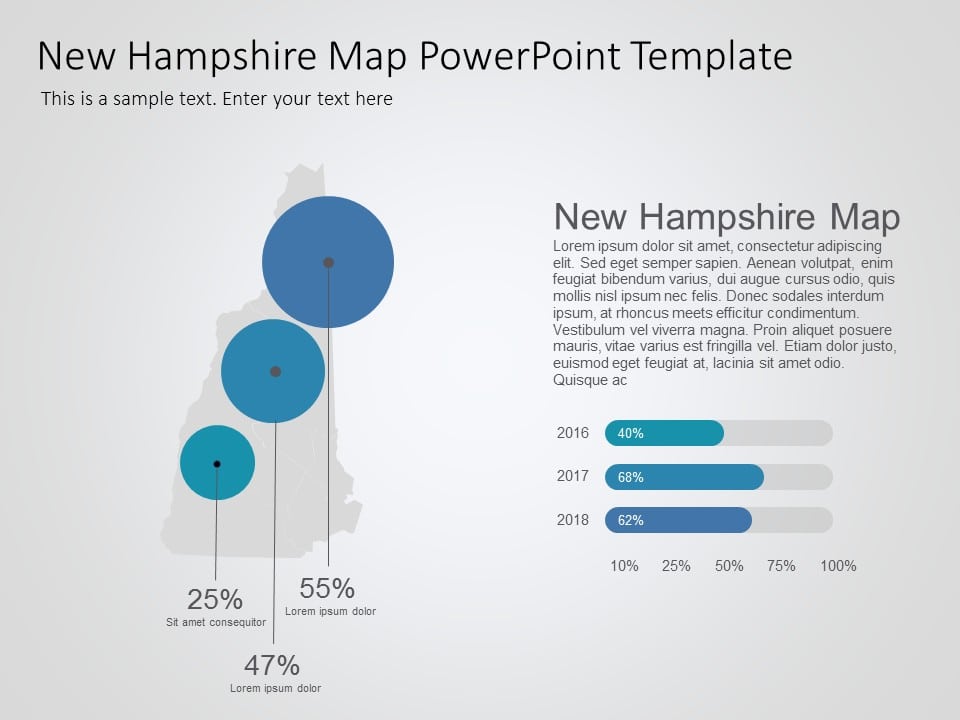 New Hampshire Map 8 PowerPoint Template