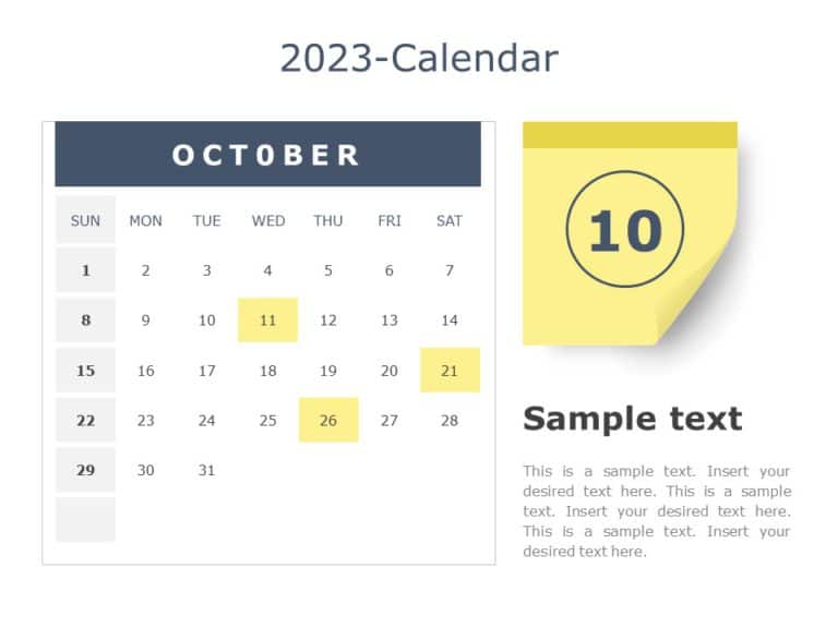 2023 Detailed Calendar PowerPoint Template & Google Slides Theme 9