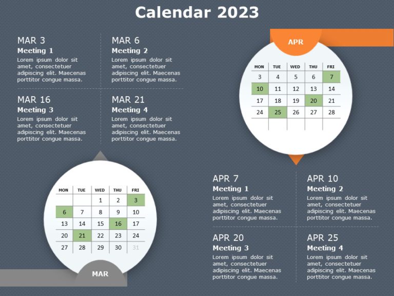 2023 Monthly Calendar PowerPoint Template & Google Slides Theme 1