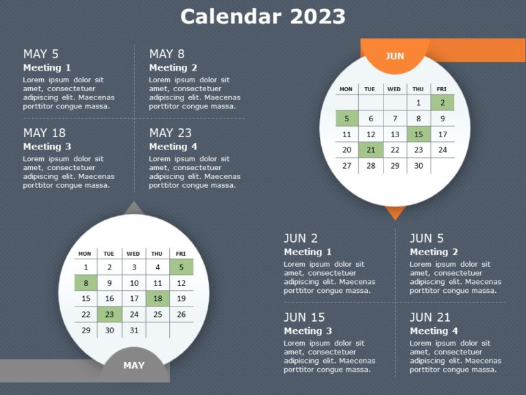 2023 Monthly Calendar PowerPoint Template & Google Slides Theme 2