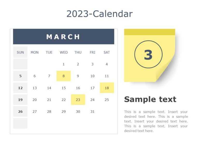 2023 Detailed Calendar PowerPoint Template & Google Slides Theme 2