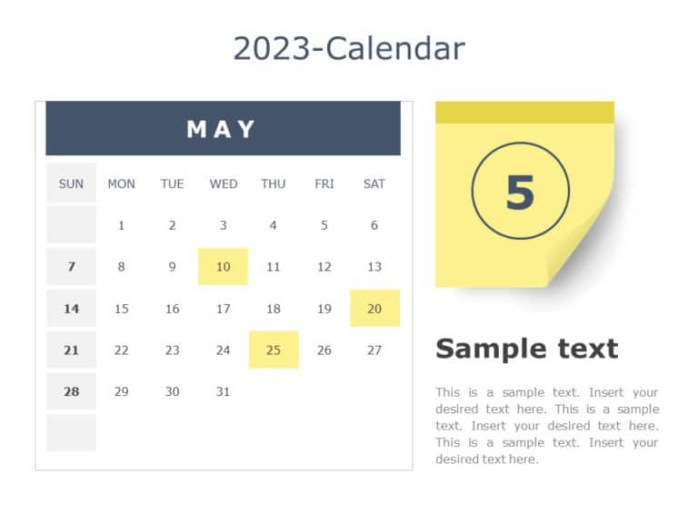 2023 Detailed Calendar PowerPoint Template & Google Slides Theme 4