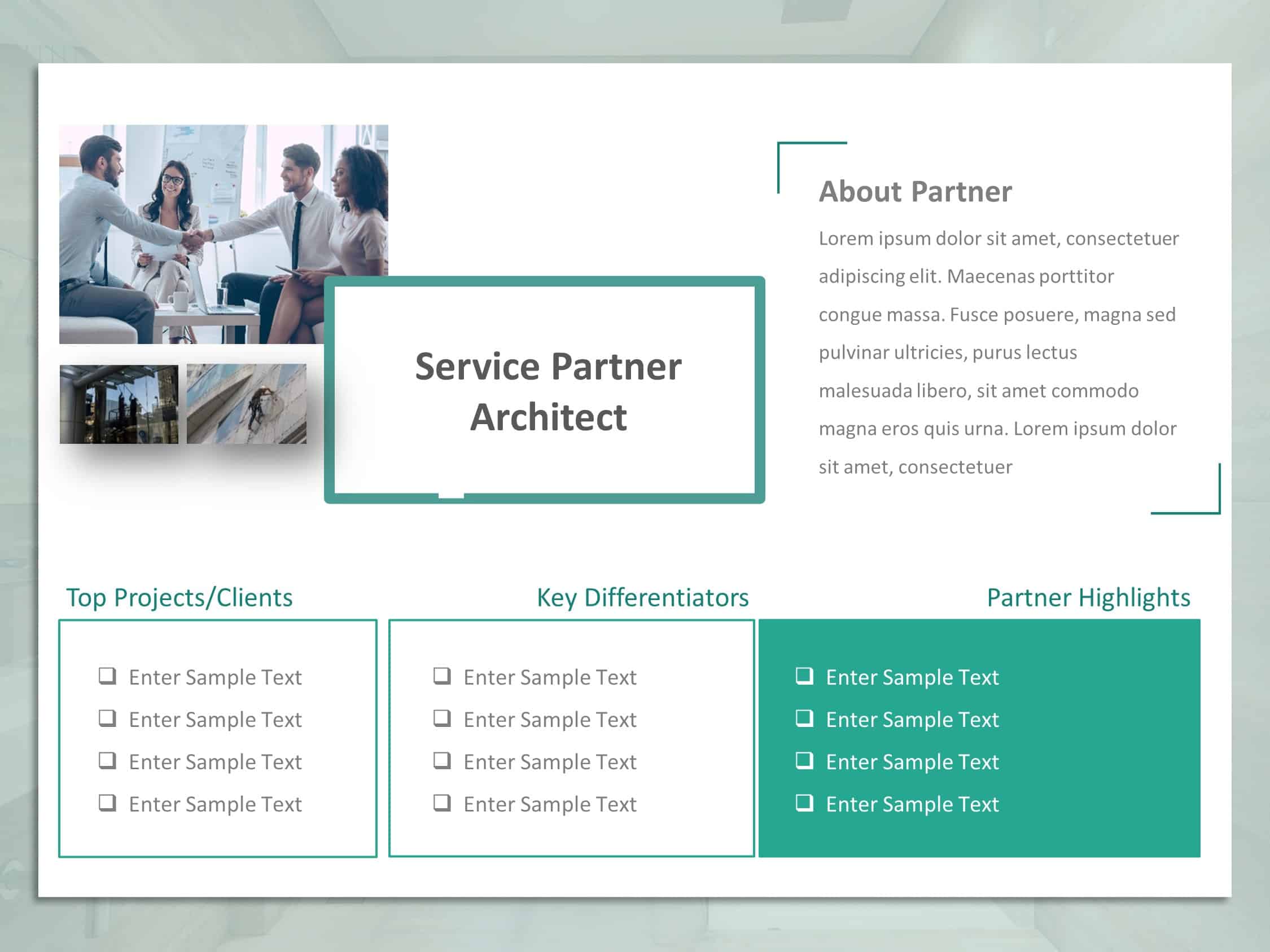 Service Partner Profile PowerPoint Template & Google Slides Theme