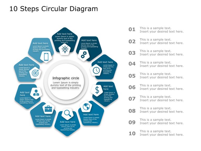 Animated 10 Steps Circle PowerPoint Template & Google Slides Theme 10