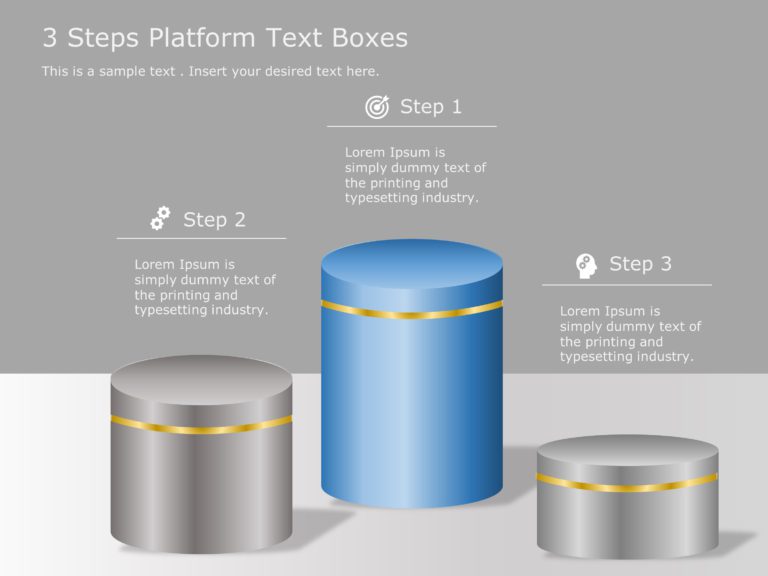 Animated 3 Steps Platform PowerPoint Template