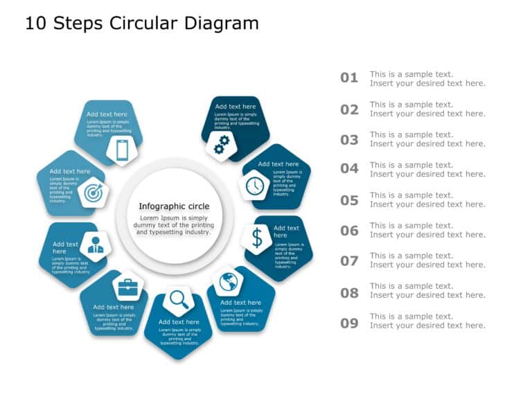 Animated 10 Steps Circle PowerPoint Template