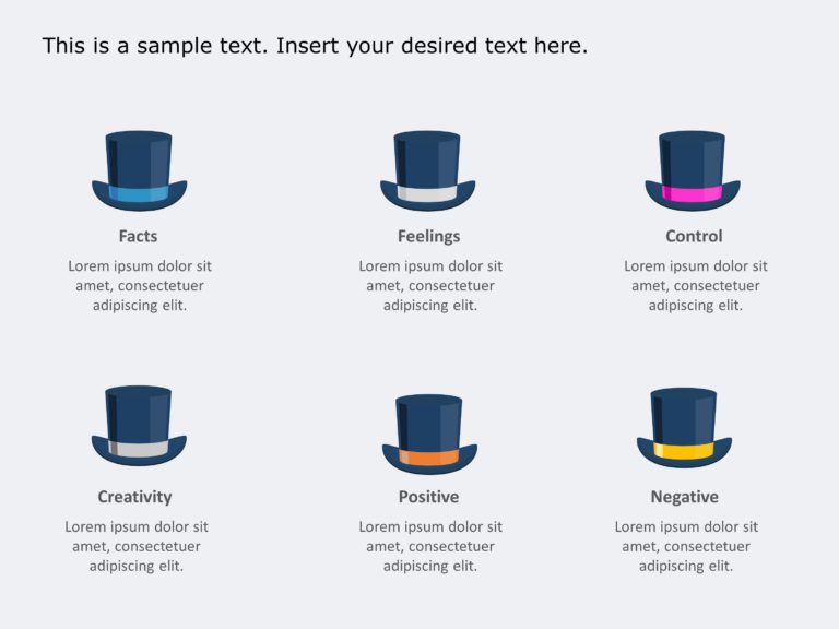 Six Thinking Hats PowerPoint Template & Google Slides Theme