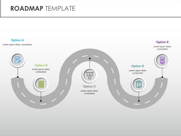 Modern Roadmap PowerPoint Template & Google Slides Theme