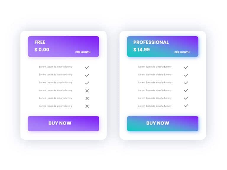 Pricing Table Design PowerPoint Template & Google Slides Theme