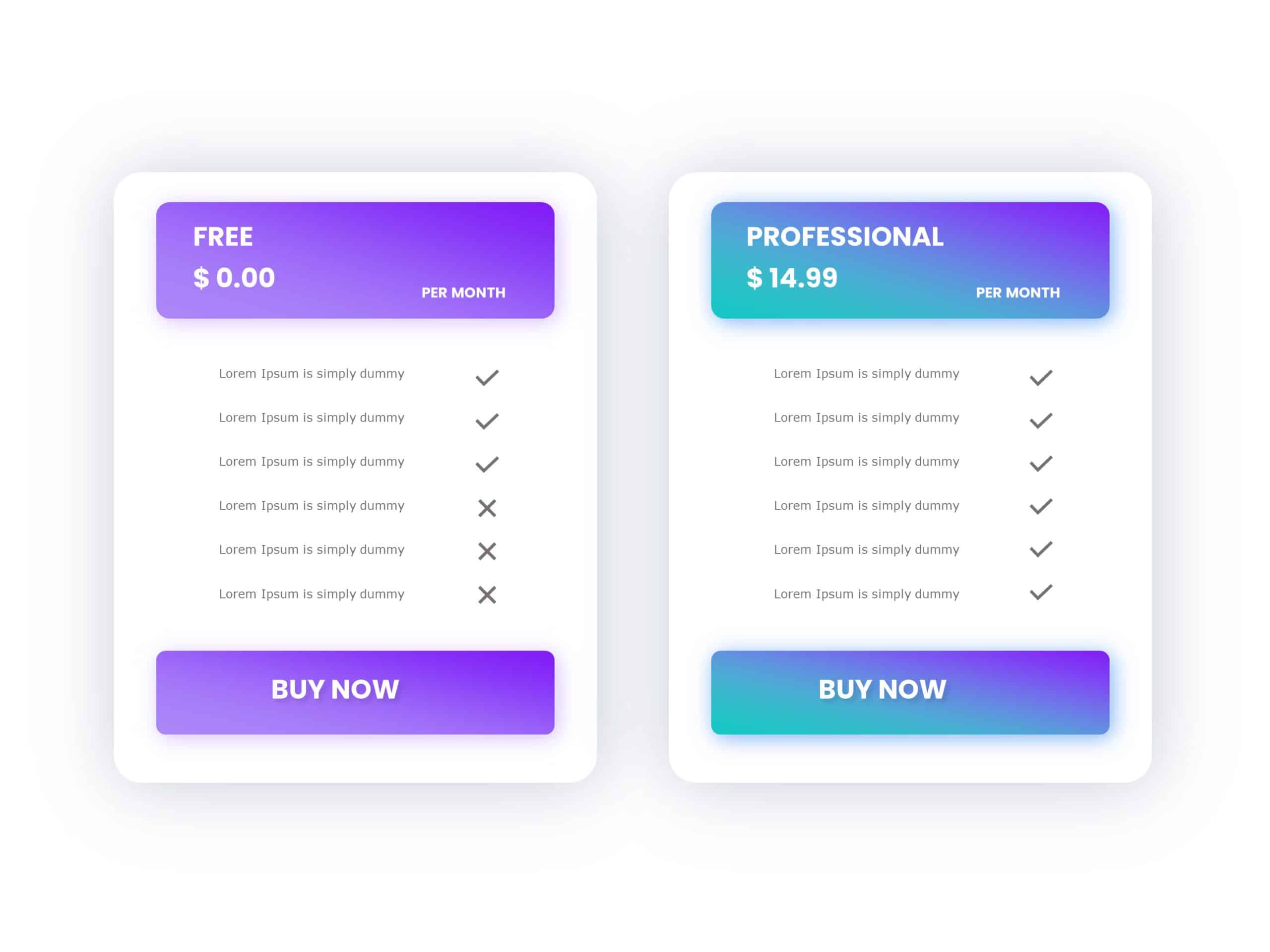 Pricing Table Design PowerPoint Template