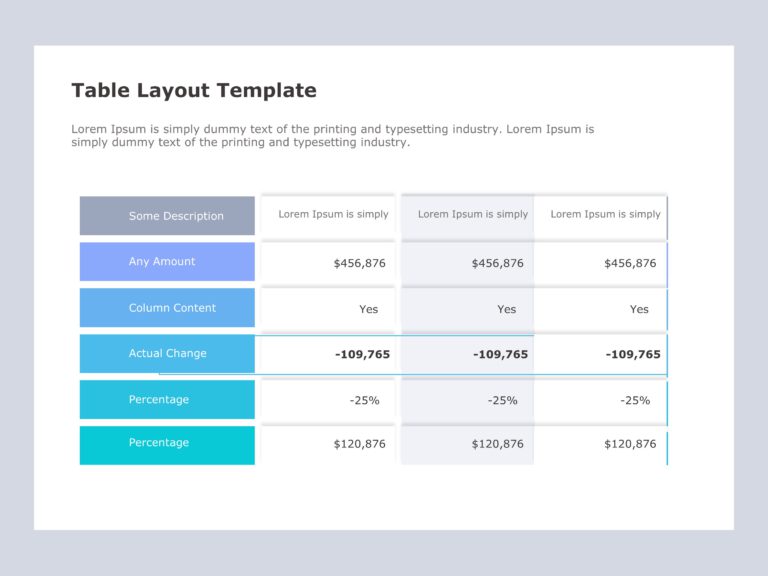 Finance Table PowerPoint Template & Google Slides Theme 1