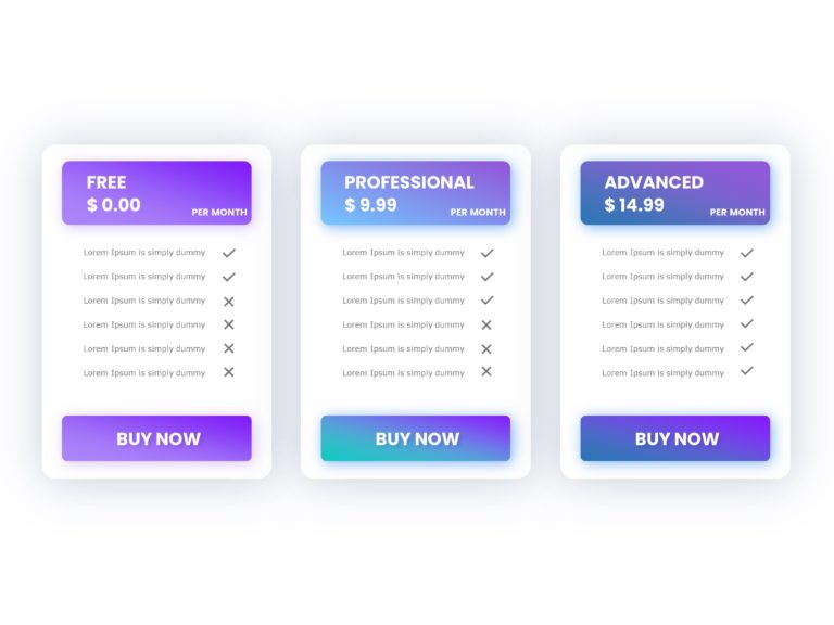 Pricing Table Design PowerPoint Template & Google Slides Theme 3
