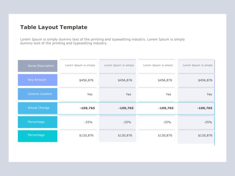 Finance Table PowerPoint Template & Google Slides Theme 2