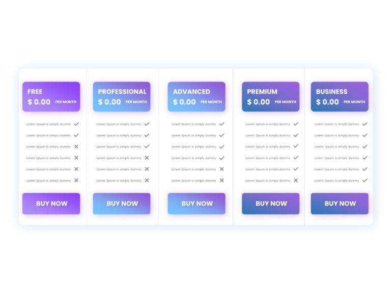 Pricing Table Design PowerPoint Template & Google Slides Theme 1