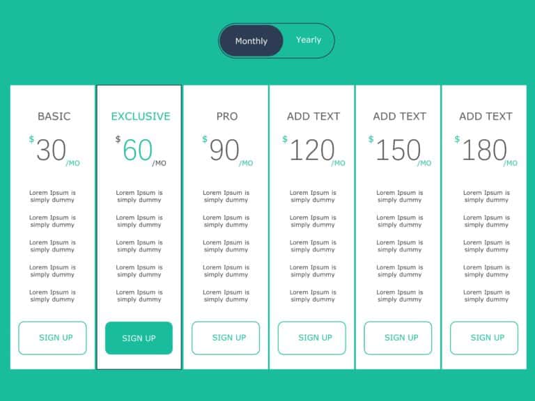 Green Pricing PowerPoint Template & Google Slides Theme 3