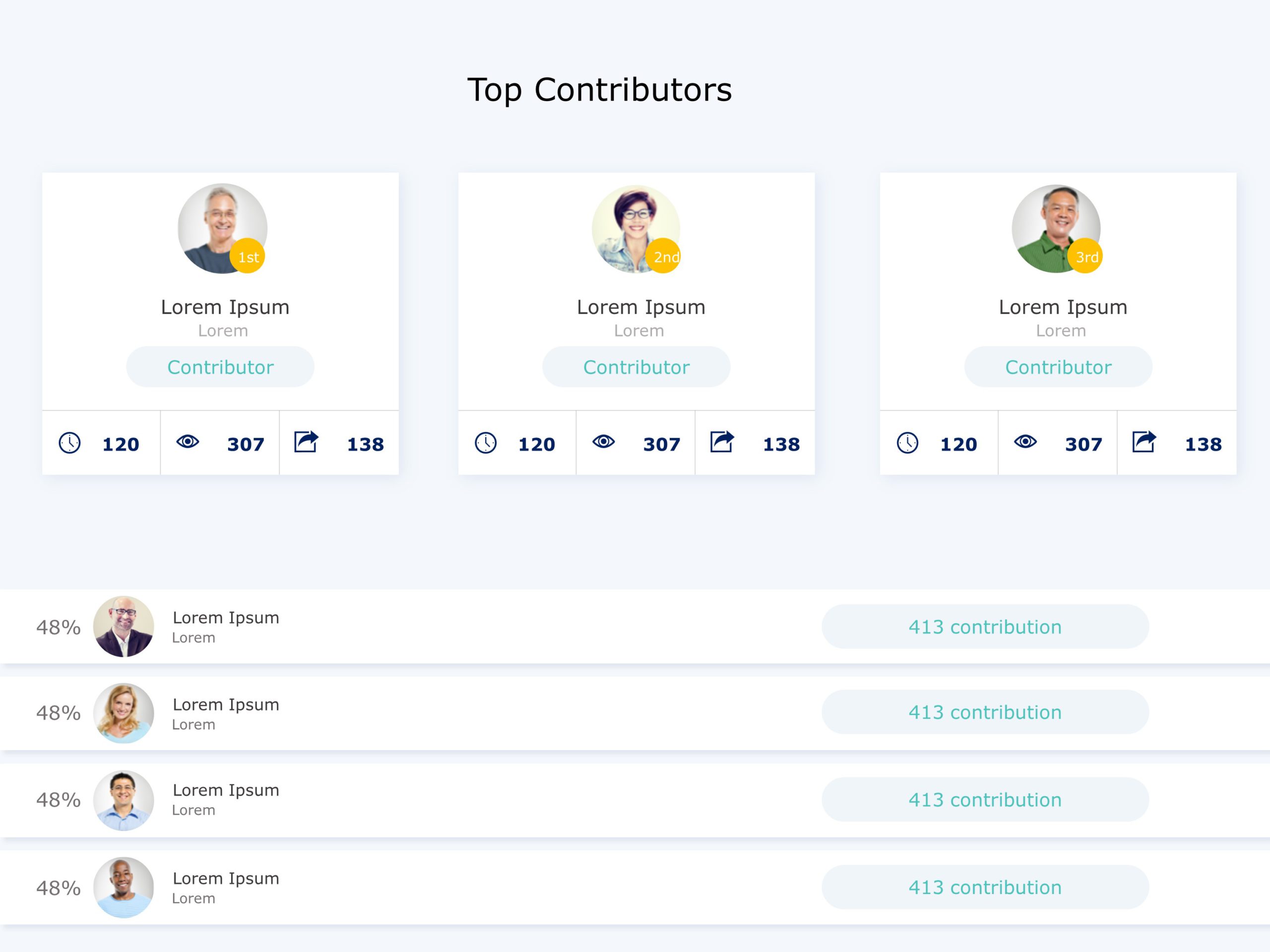Contributor Leaderboard PowerPoint Template & Google Slides Theme