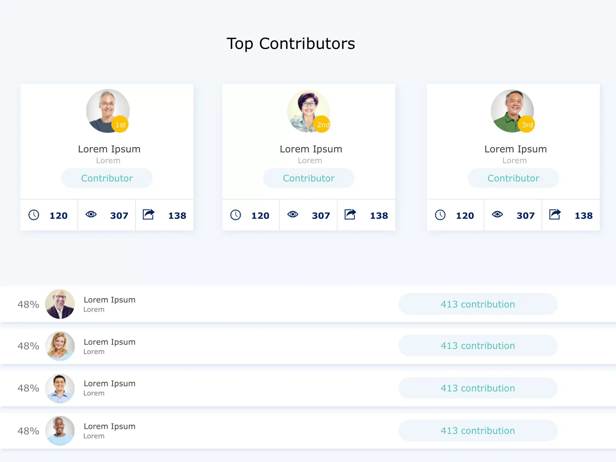 Contributor Leaderboard PowerPoint Template & Google Slides Theme