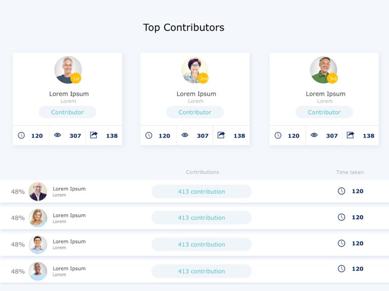 Contributor Leaderboard PowerPoint Template & Google Slides Theme 1