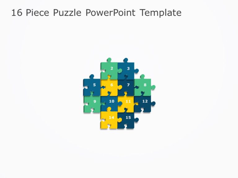 Animated 16 Piece Puzzle PowerPoint Template & Google Slides Theme 1