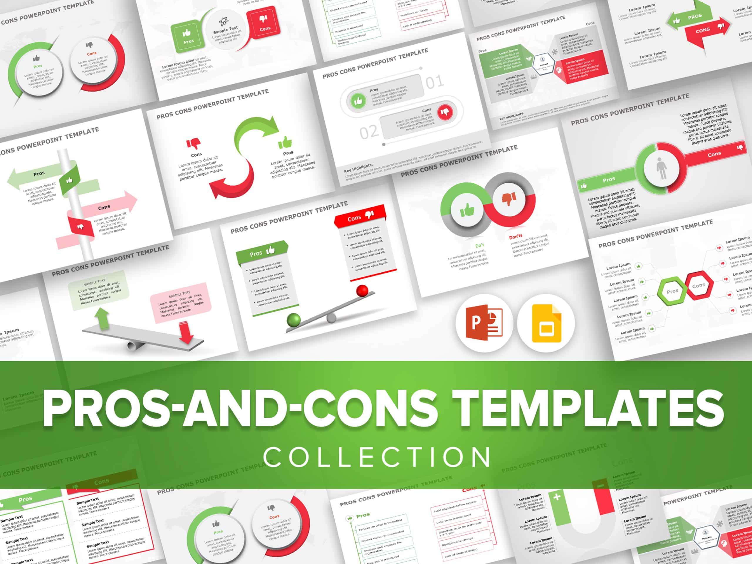 Pros and Cons PowerPoint & Google Slides Templates Theme