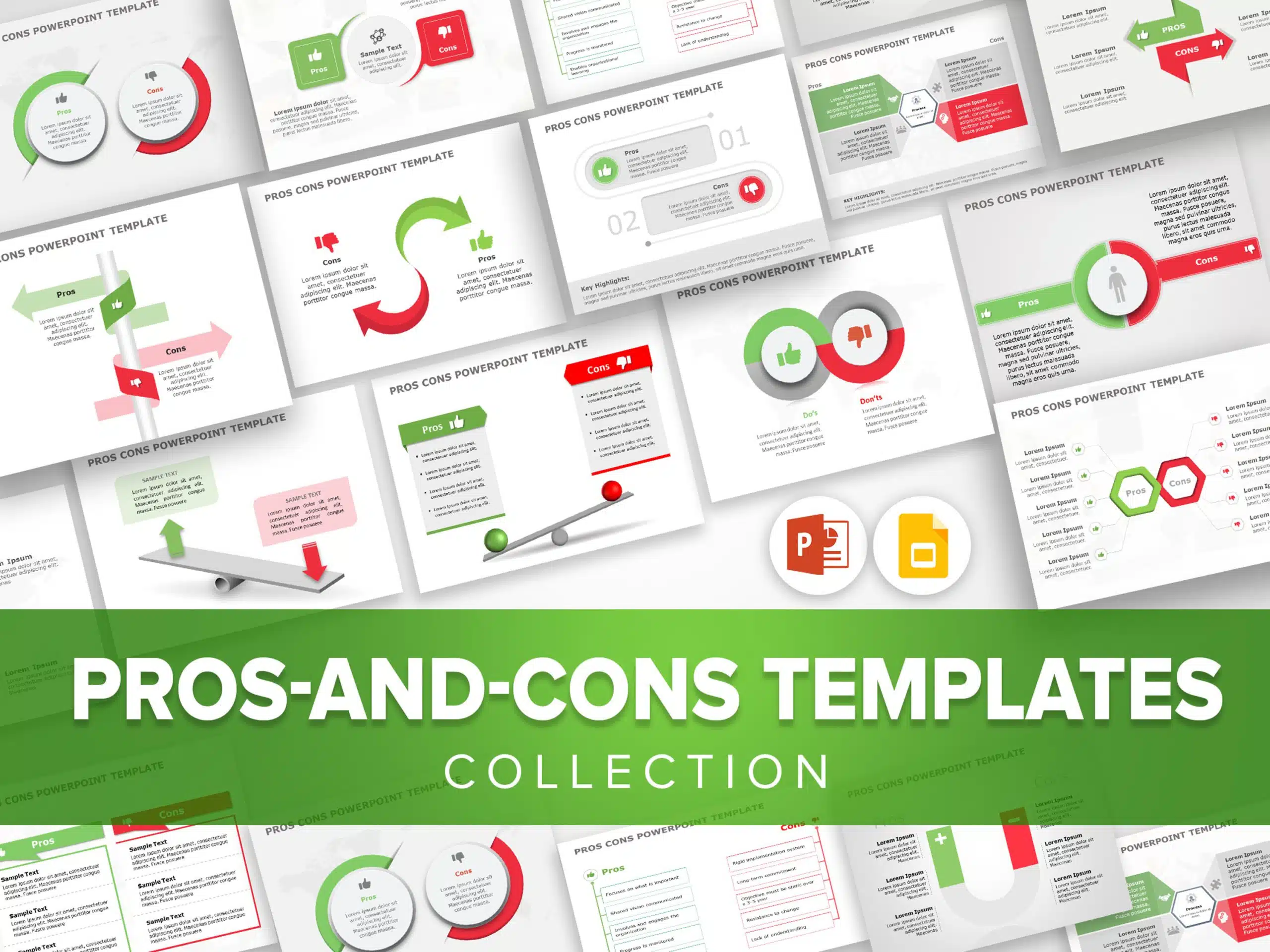 Pros and Cons PowerPoint & Google Slides Templates Themes