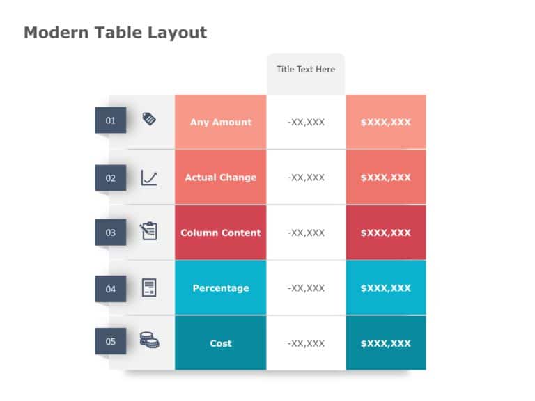Modern Table Layout PowerPoint Template & Google Slides Theme 1