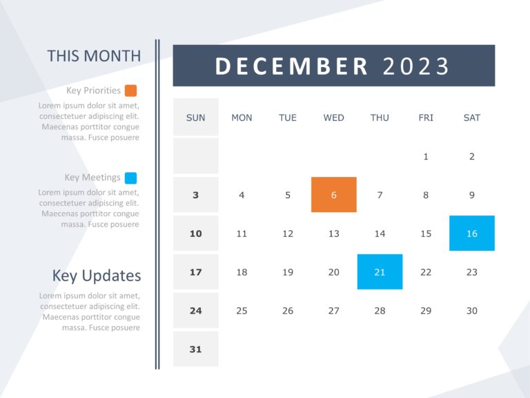 2023 Calendar Template for PowerPoint & Google Slides Theme 11