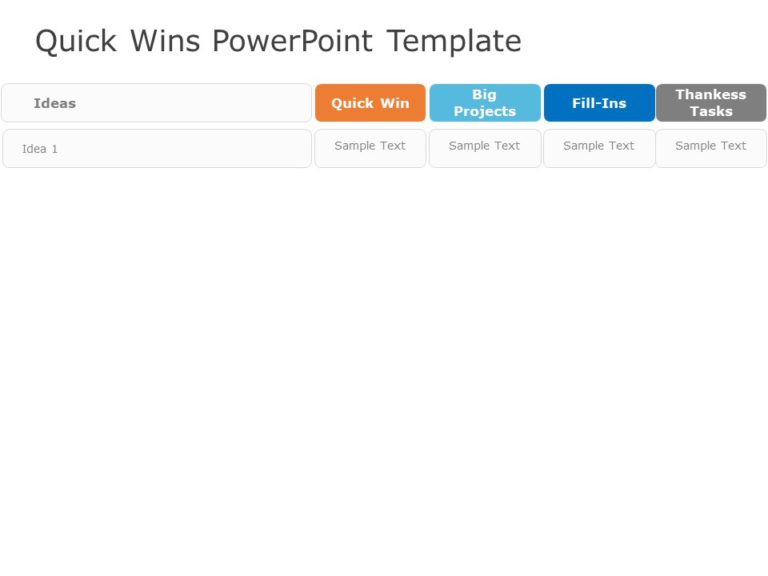 Animated Quick Wins Table PowerPoint Template & Google Slides Theme 2